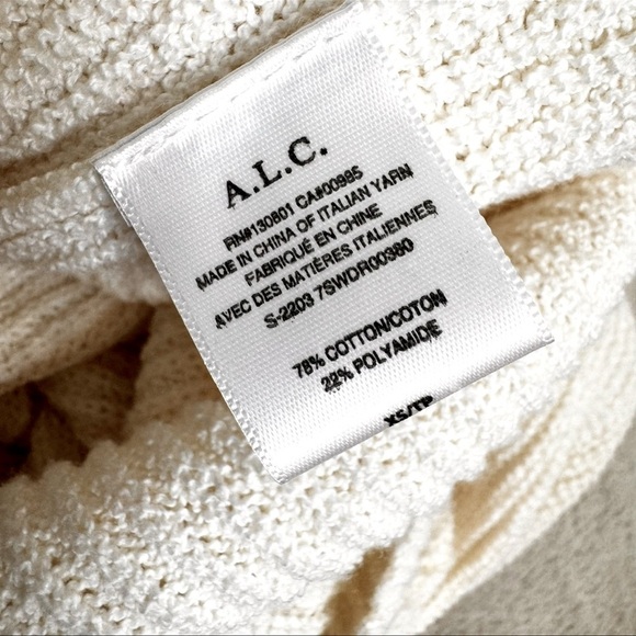 A.L.C. Caleb Cross Back Ivory Knit Midi Dress Size XS NWT - Picture 11 of 14
